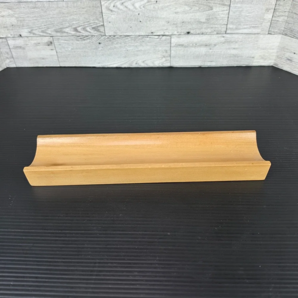 The Nordic Ceramic Rolling Pin Blue Floral with Wood Handles and Base